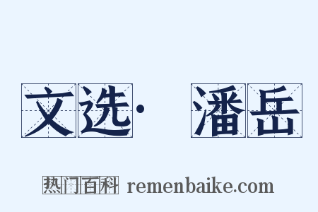 文选·潘岳是什么意思的图片